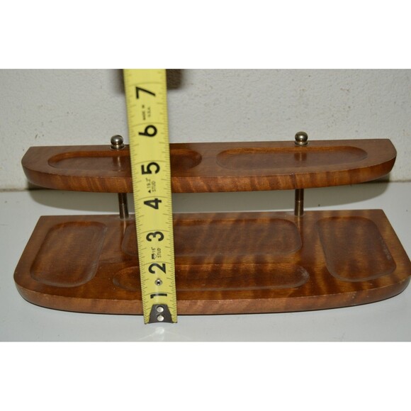 Vintage 2 Tier Men's Dresser Top Caddy Watches Cuff Links Tie Bars Jewelry - Picture 6 of 8